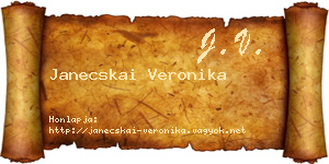Janecskai Veronika névjegykártya